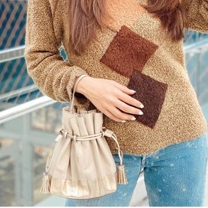 Joseph & Stacey Cowhide lucky pleats bag nude